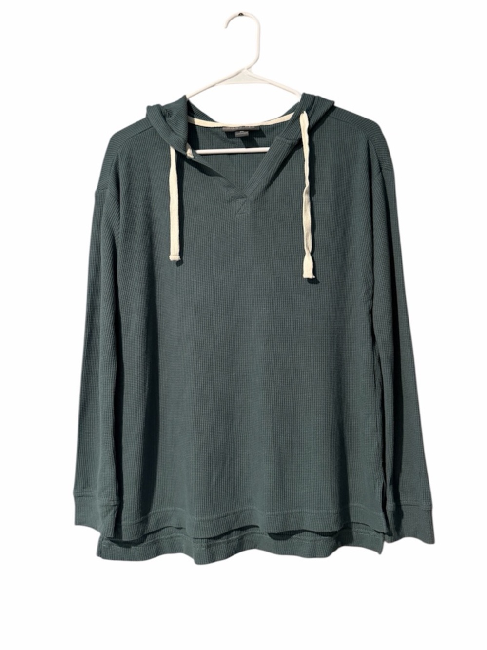 Free Fly Bamboo Waffle Hoodie in Green Size M - Picture 3 of 6
